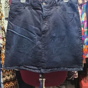 croft & barrow Dark Indigo Denim Mini Skirt